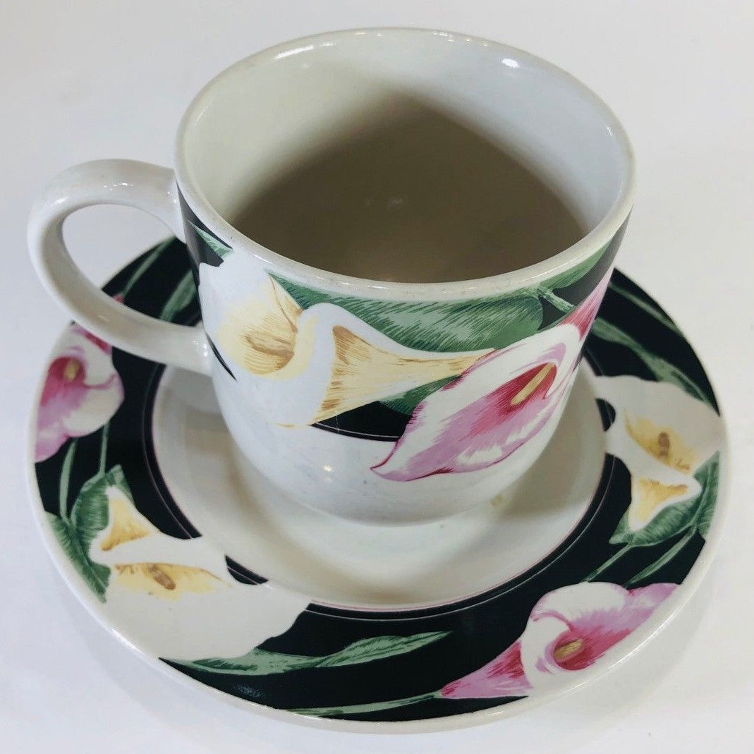 Tienshan Stoneware "CALLA LILIES" Oven to Table Dinnerware Collection # 2232