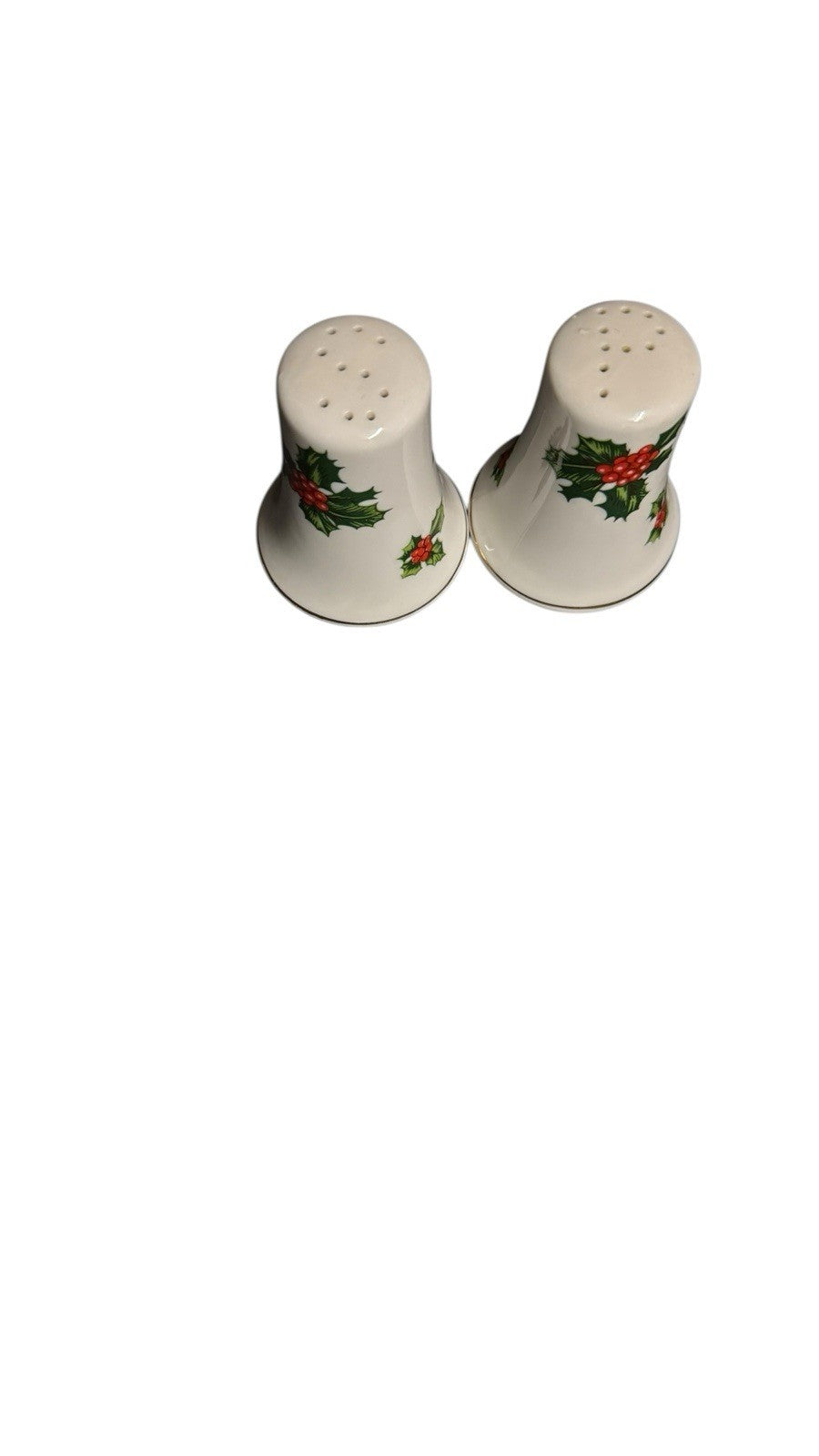 Lefton Holly 7955 Salt & Pepper Shakers Japan Vintage Christmas 2 1/2”