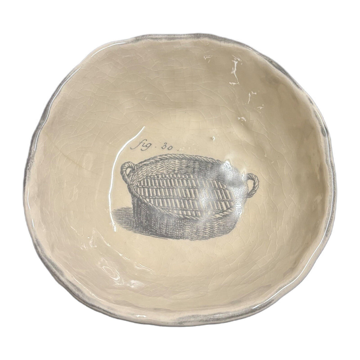 Anthropologie HRLM Bowl Farmhouse Gregg F Moore Earthenware Basket Fig 30