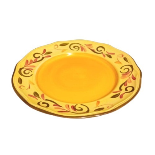 Gibson Designs HERITAGE PARK 3-Dinner Plates 10 7/8”D  Scrolls HAND PAINTED