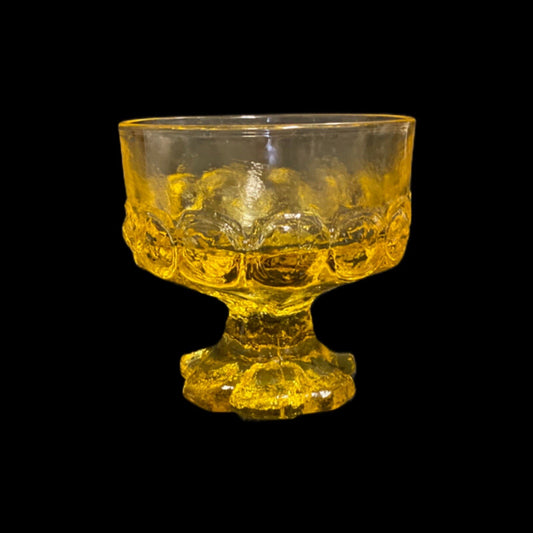 Tiffin Madeira Cornsilk Yellow Sherbet/Champagne Glasses, Set of 5 (1970s, Vintage)