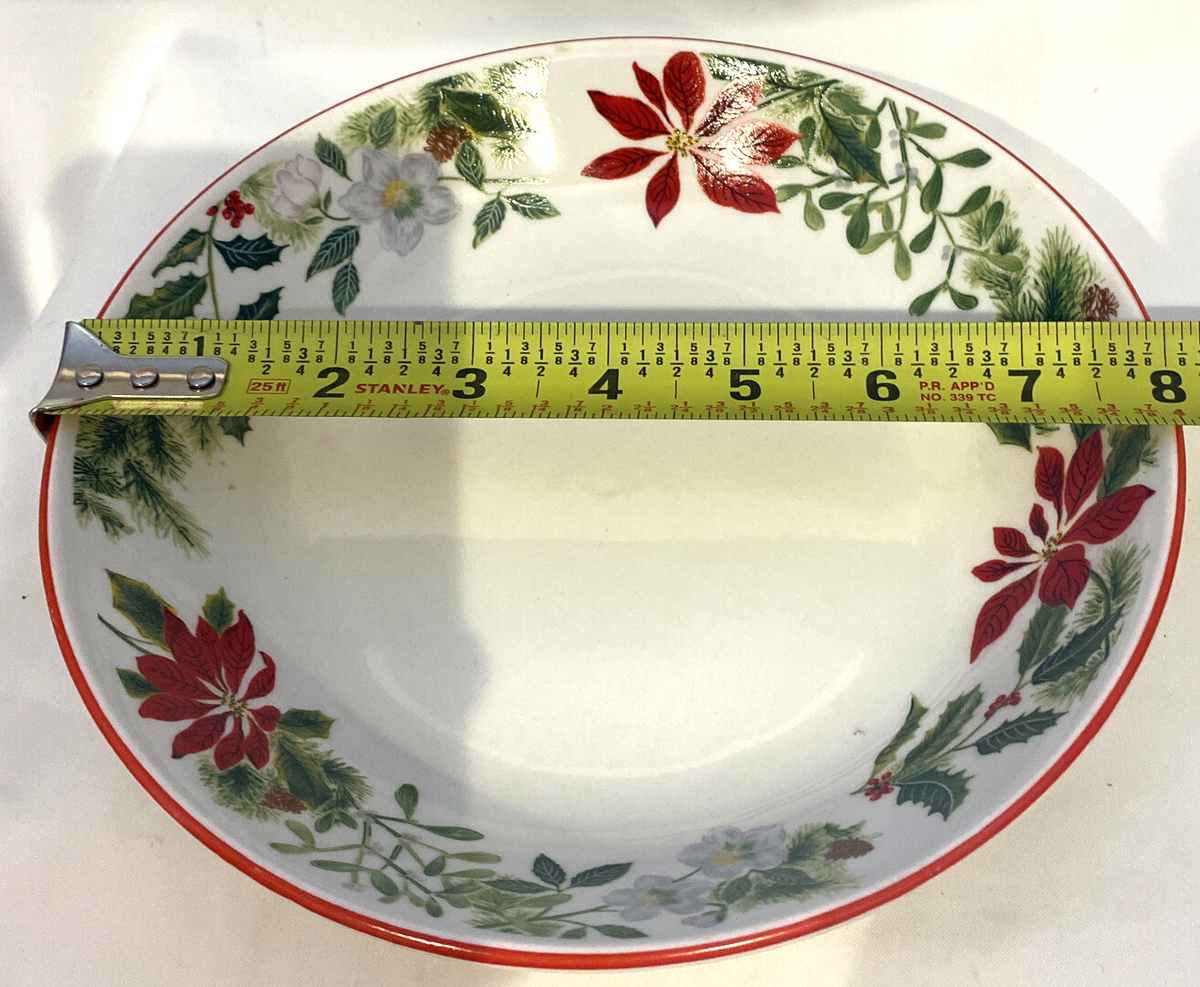 American Atelier Holiday Floral Christmas 16-Piece Stoneware Dinnerware Set