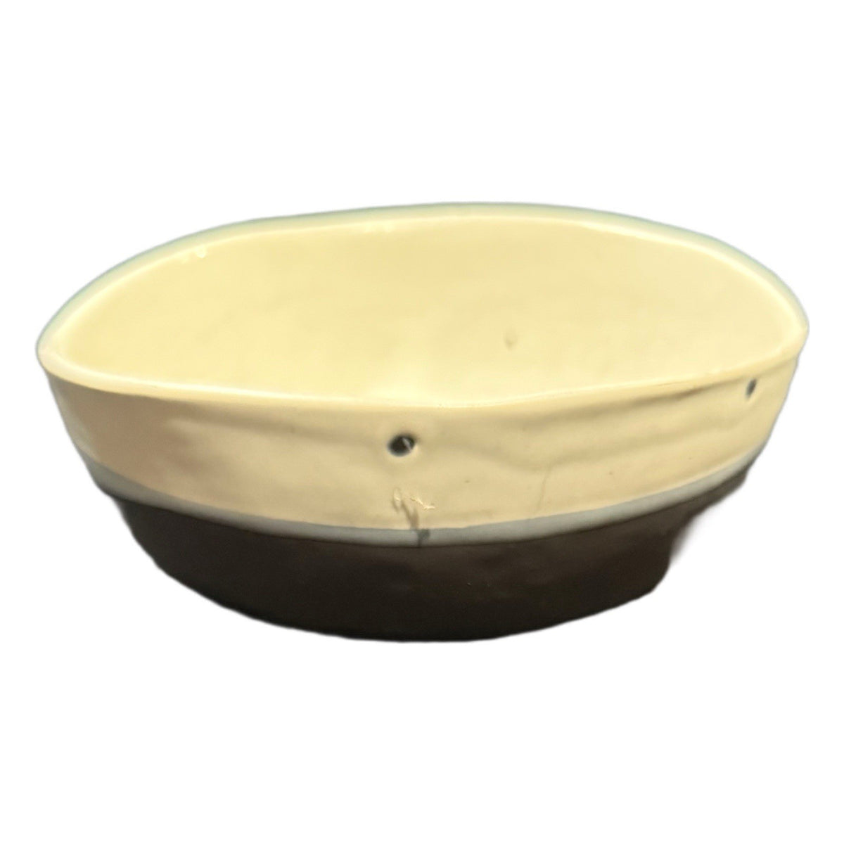 Gibson Elite Rhinebeck Bowls Set of 2 Stoneware Gray Beige Dots 3.5” H 6 3/4” D