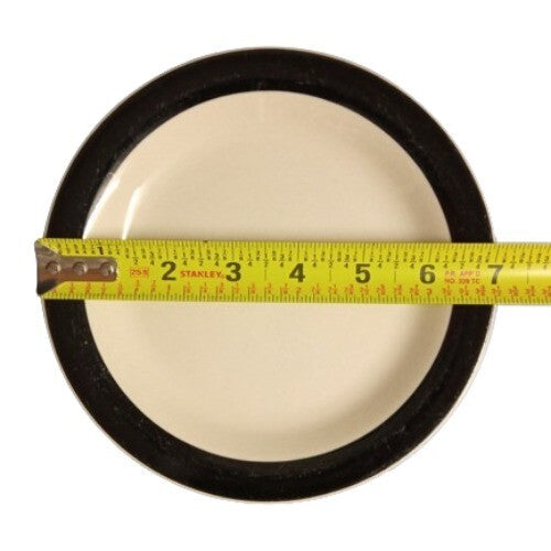 Gibson Designs BELAGIO 2-Bread & Butter Plates 7"D White Dessert Dish Black Band
