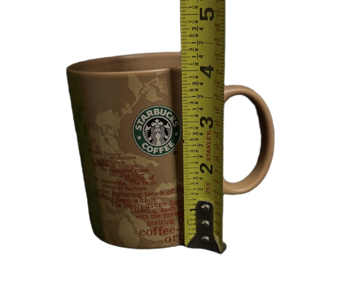 2006 Starbucks Africa Coffee Mug 14oz Brown Green Origin Story Map Rare Vtg