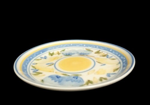 Gibson Designs CONCORDIA 4-Salad/Dessert Plates 7 1/8" D  Bands & Fruits