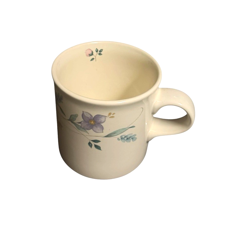 Pfaltzgraff April Coffee Mugs Cups Set of 5 Stoneware Floral Vintage USA