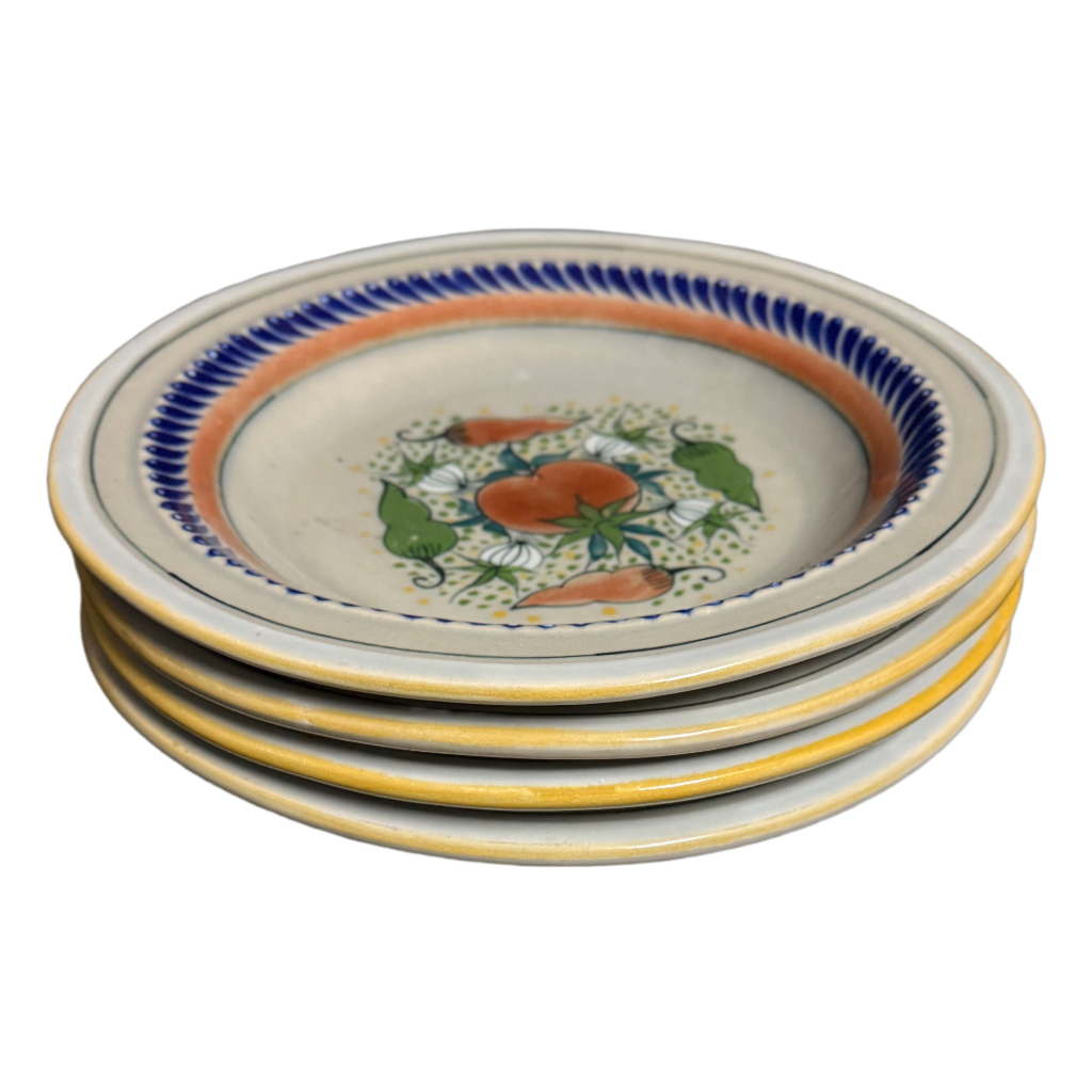 Vintage Set of 4 Erandi Tonala Mexico Hand-Painted Bowls Toscana 10 1/8”D