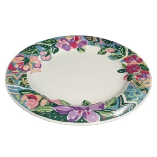 Vintage Gibson Designs PACIFIC 3-Dinner Plates Ceramic Pink Purple Flower