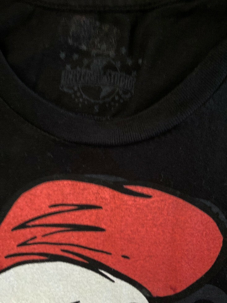 Dr. Seuss Cat In The Hat Universal Studios Black Graphic T-Shirt Women’s Small
