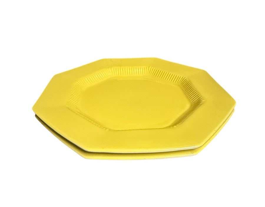 Nikko Daffodil Octagonal Dinner Plates Set of 2 10 3/4” Yellow Japan