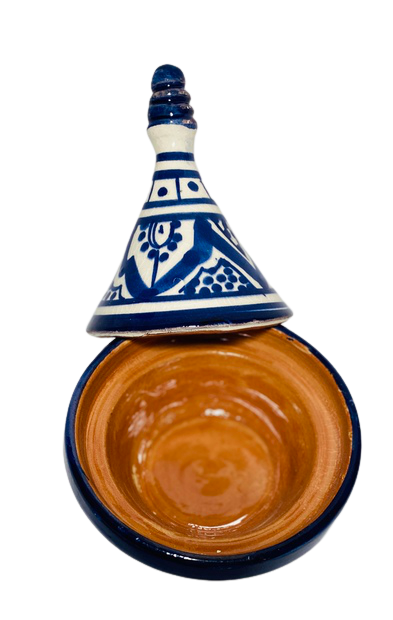 Moroccan Condiment Spice Olives Multi-Purpose Tajine 3 1/2" D GGE ATRIA BLUE