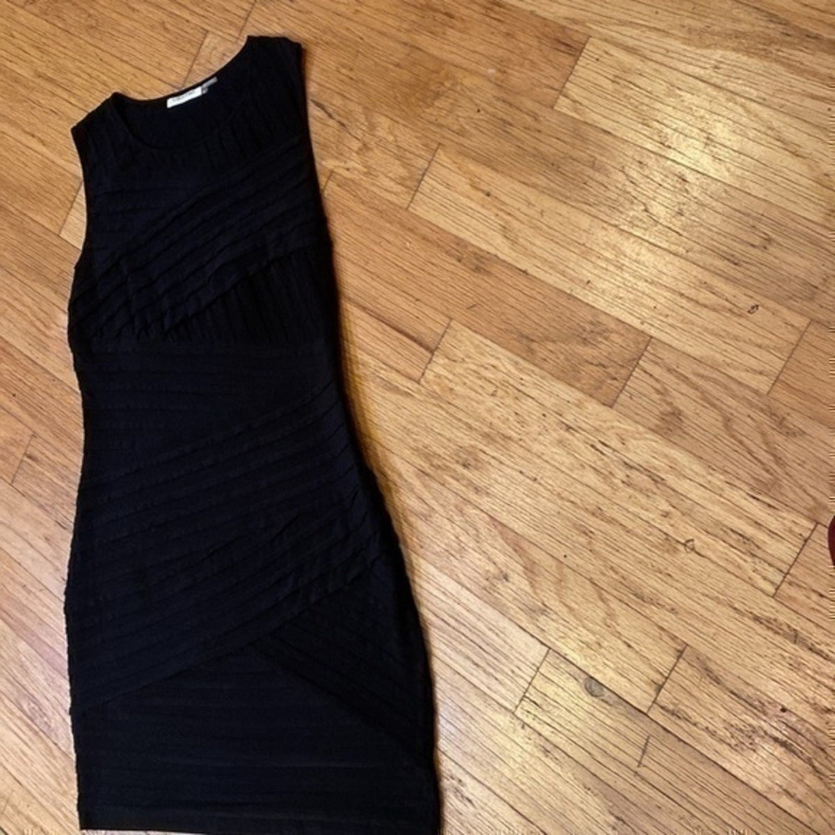 Calvin Klein textured black sleeveless sheath dress Size Small