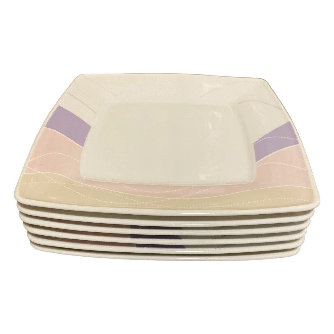 Bernardo Soft Touch 6-Square Salad Plates Poland InterEurope Milano Porcelain