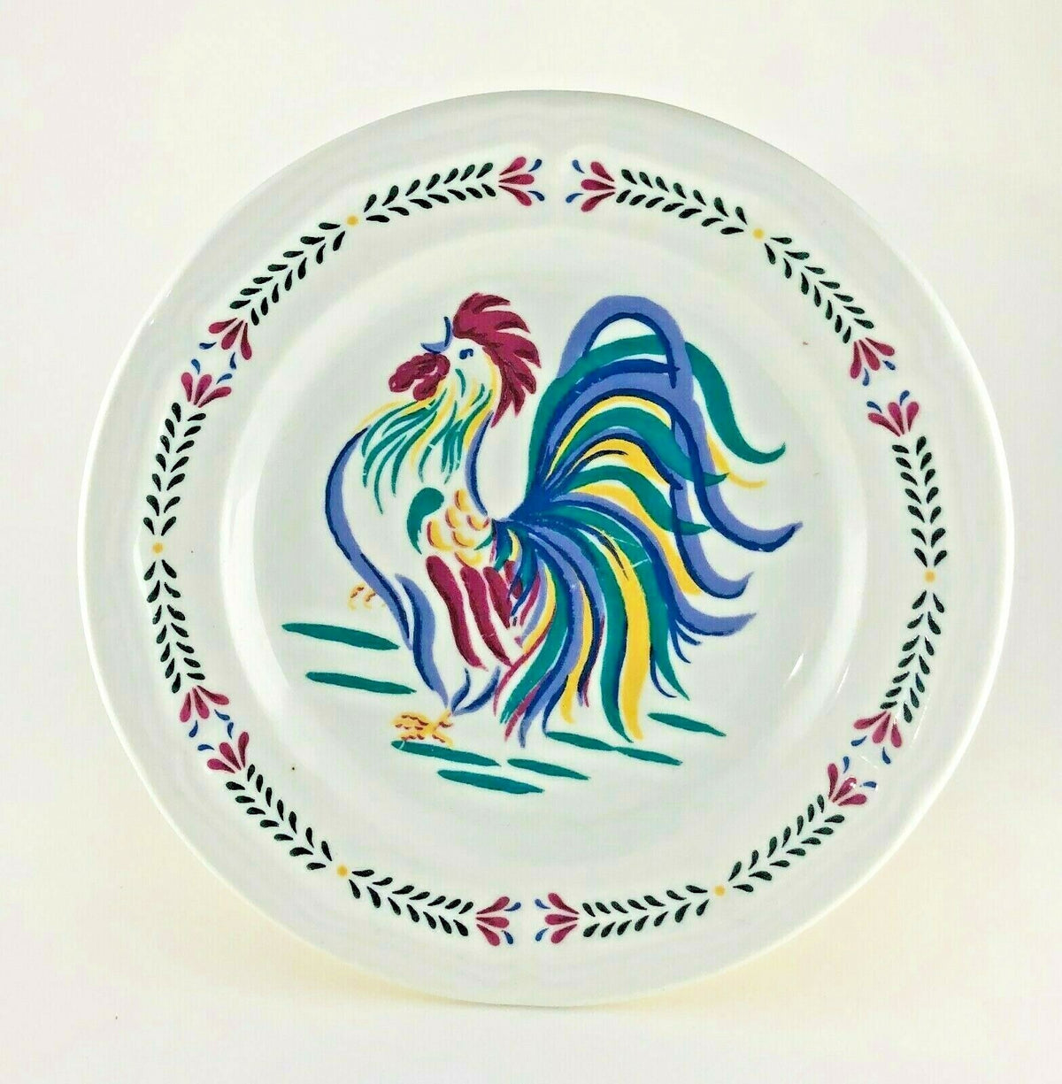 Vintage SUNRISE ROOSTER by Century Stoneware Oven Freezer Safe Laurel Trim