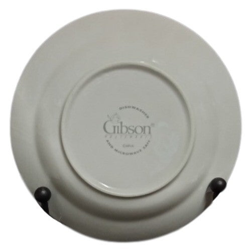 Set of 4 Gibson Designs Sabrina 8” D Coupe Soup Bowls Floral Petals Leaves Rim