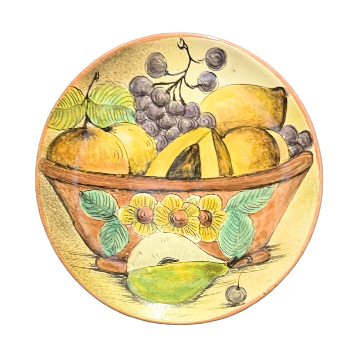 11” Mayolyca Sta Rosa Wall Plate Fruit Bowl Art Guanajuato Mexico Hand Painted
