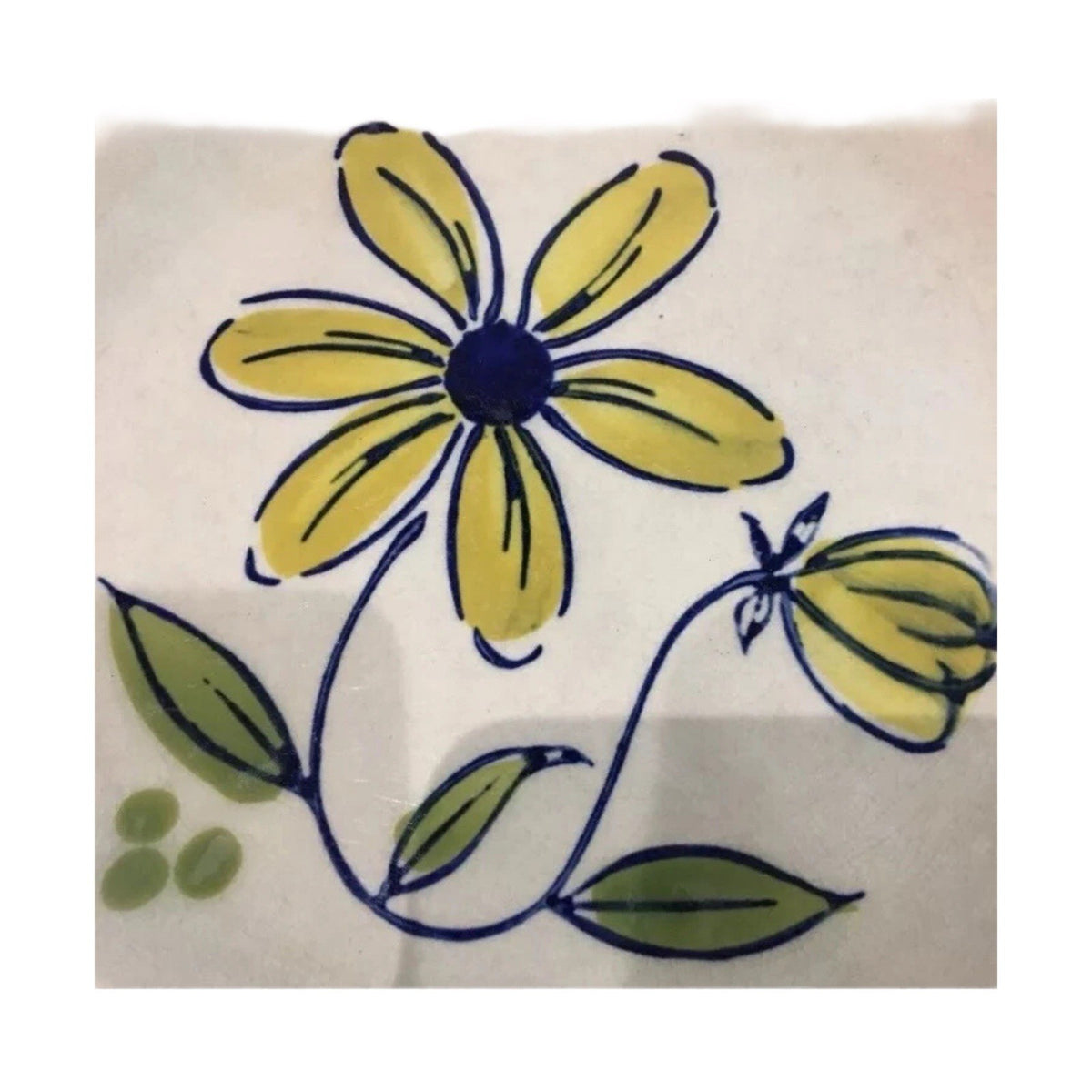 HARA DESIREE Japan Stoneware Salad Plates Set of 4 Yellow Floral 7.75” #22511