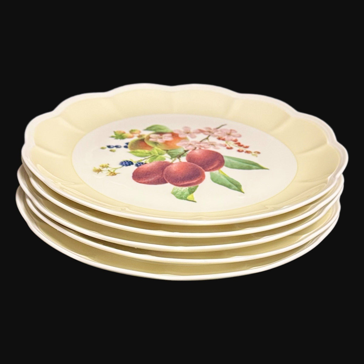 Lenox Plum Blossom Plates Set of 5 – Catherine McClung Orchard in Bloom 11” D