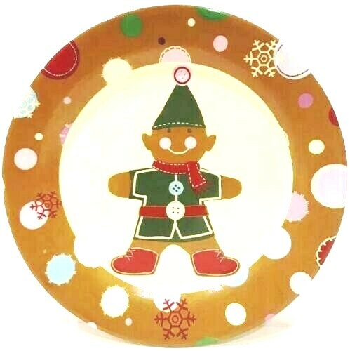 World Market GINGERBREAD 4 Salad Plates Christmas Ceramic Dessert Dishes 8"D