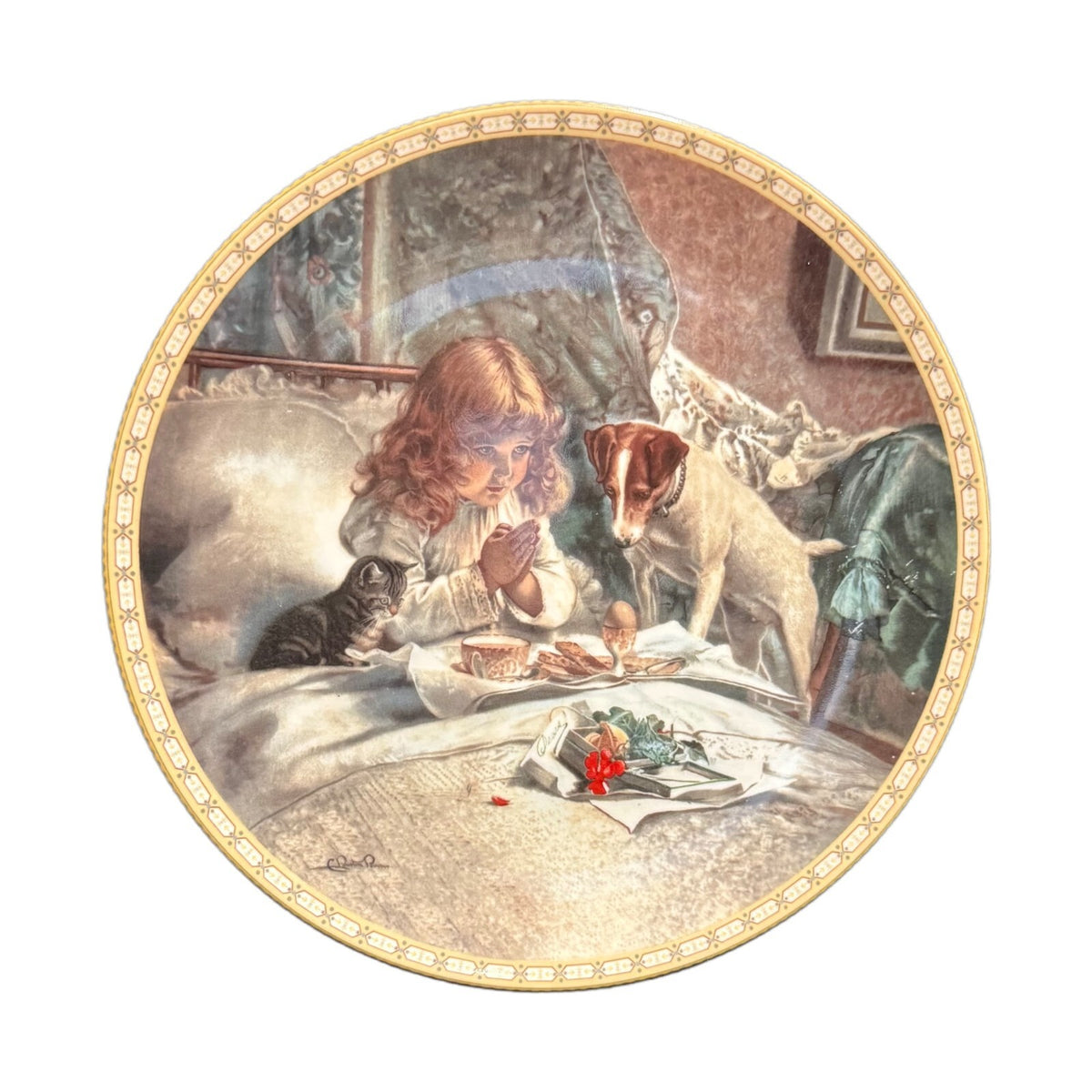 Royal Doulton BREAKFAST IN BED Plate Charles Burton Barber A Victorian Childhood