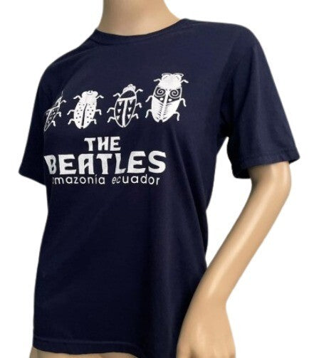 The Beatles T-Shirt By Amaya Blue white Crew Neck Short Sleeves