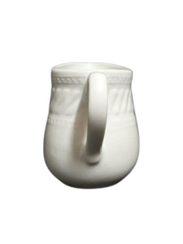 Gibson Designs IMPERIAL BRAID Creamer White Embossed Rope Dots Ceramic Dish 11oz