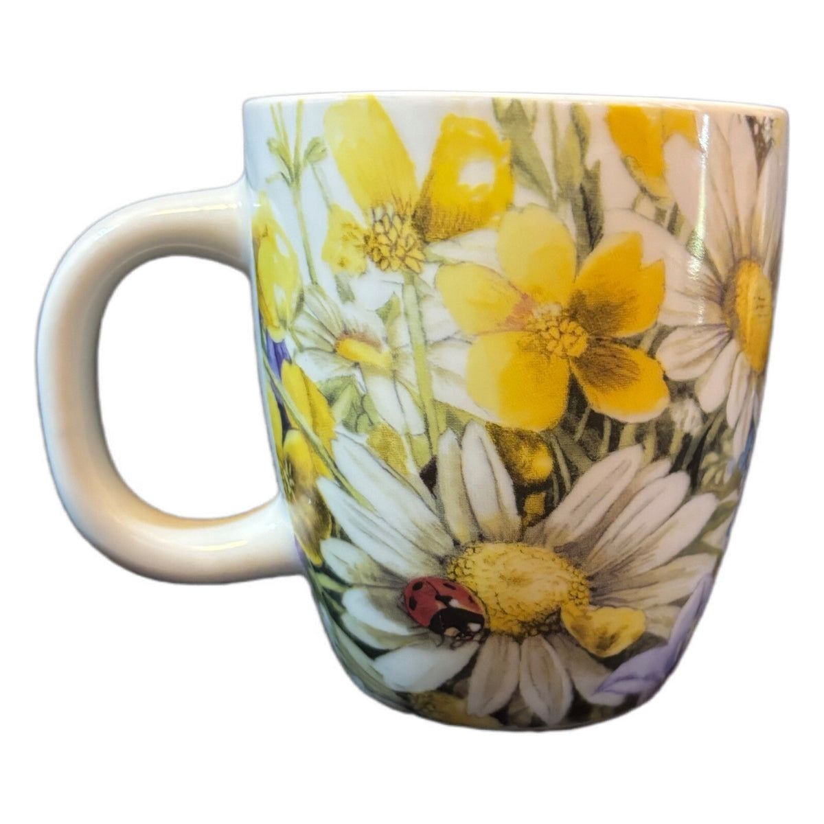 MARJOLEIN BASTIN Hallmark Mug Butterfly Flowers Lady Bug Ceramic Coffee Tea Cup