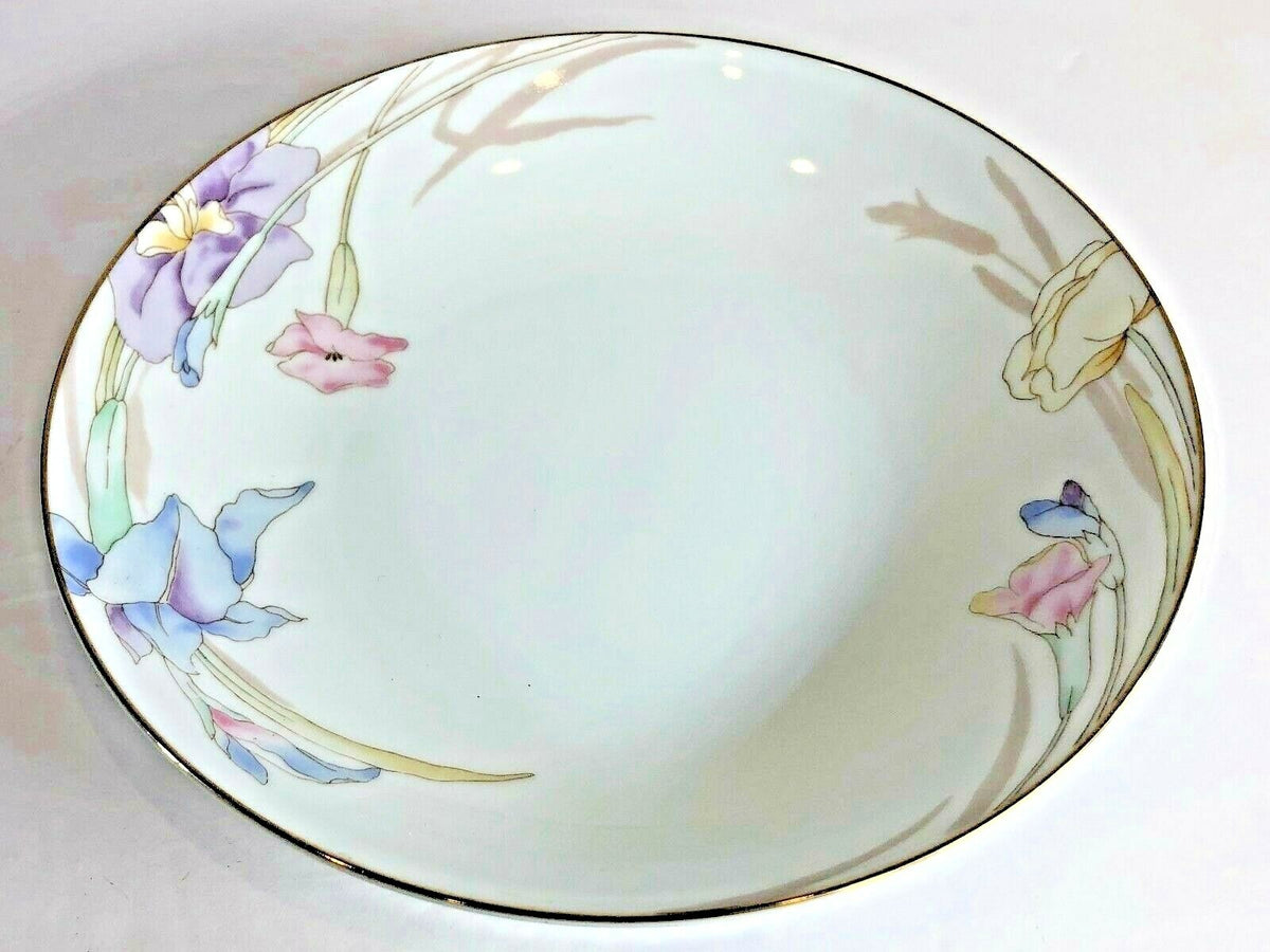 Mikasa GABRIELE Fine China Japan L9561 Iris Flower Gold Trim White Dinnerware