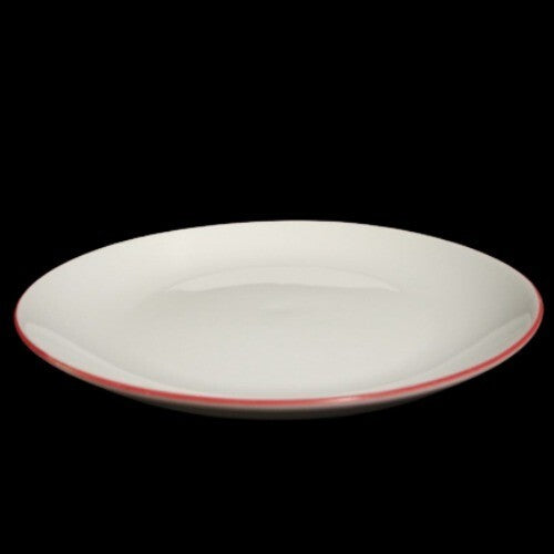 Gibson Designs VIBES RED BANDED 2-Salad/Dessert Plates 7 5/8" D White