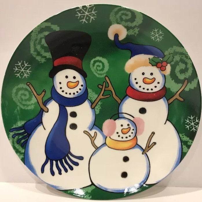 Set Of 4 Christmas Salad/Dessert Plates Snowman-VIGOR