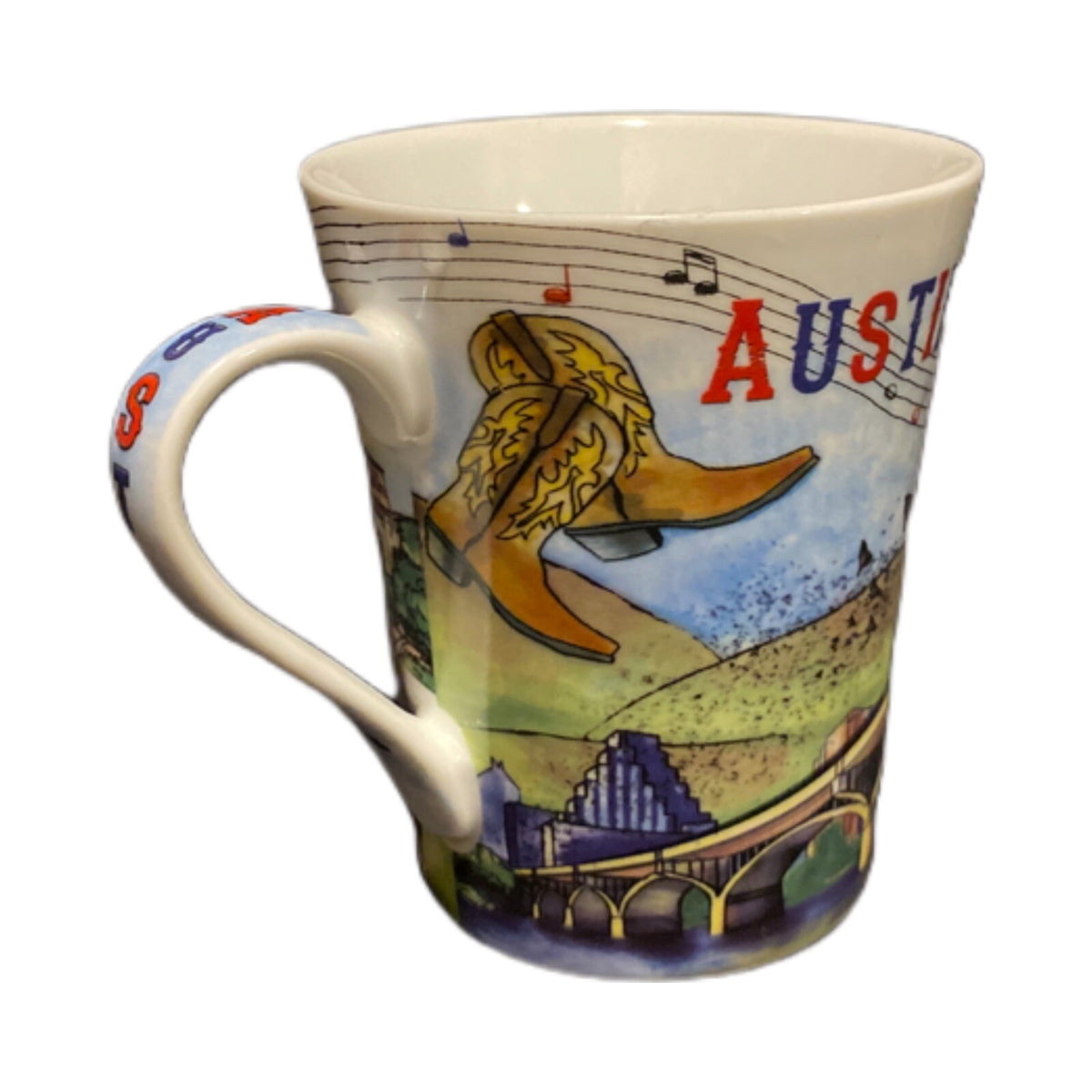 PCF Souvenir AUSTIN TEXAS The Postcard Factory Coffee Mug The Life Music Capital