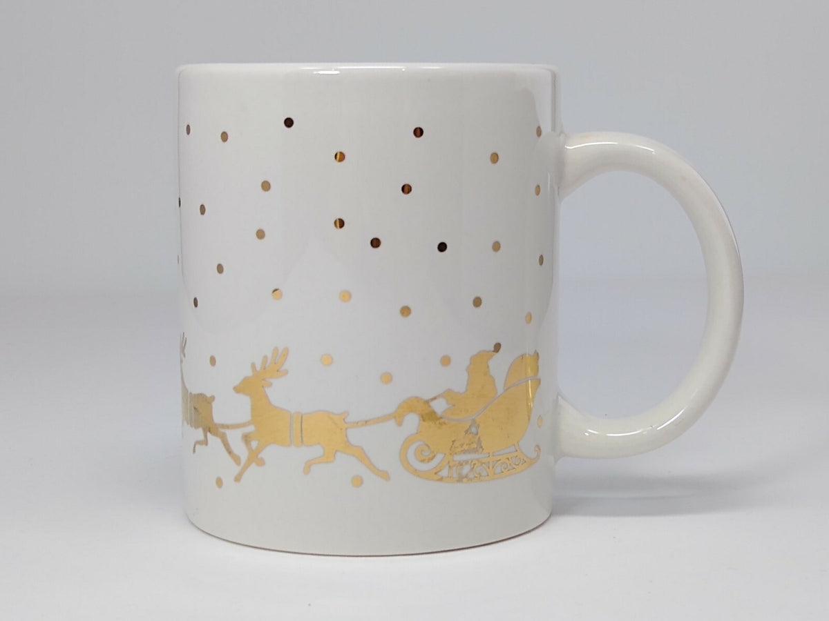 Studio Nova Mug GOLDEN CITY  White Gold Tea Cup Christmas Glassware Collection