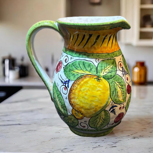 Hand painted Pitcher Dipinto A Mano Ceramic Water Juice Lemonade Cocktail Jug