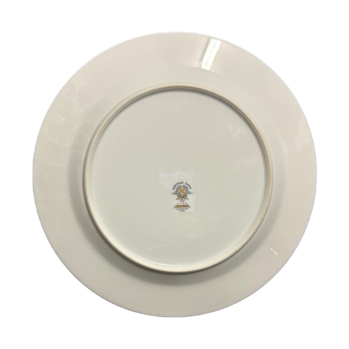 Noritake Greenwood 4-Dinner Plates Ceramic # 5769 Leaves Silver Trim Japan