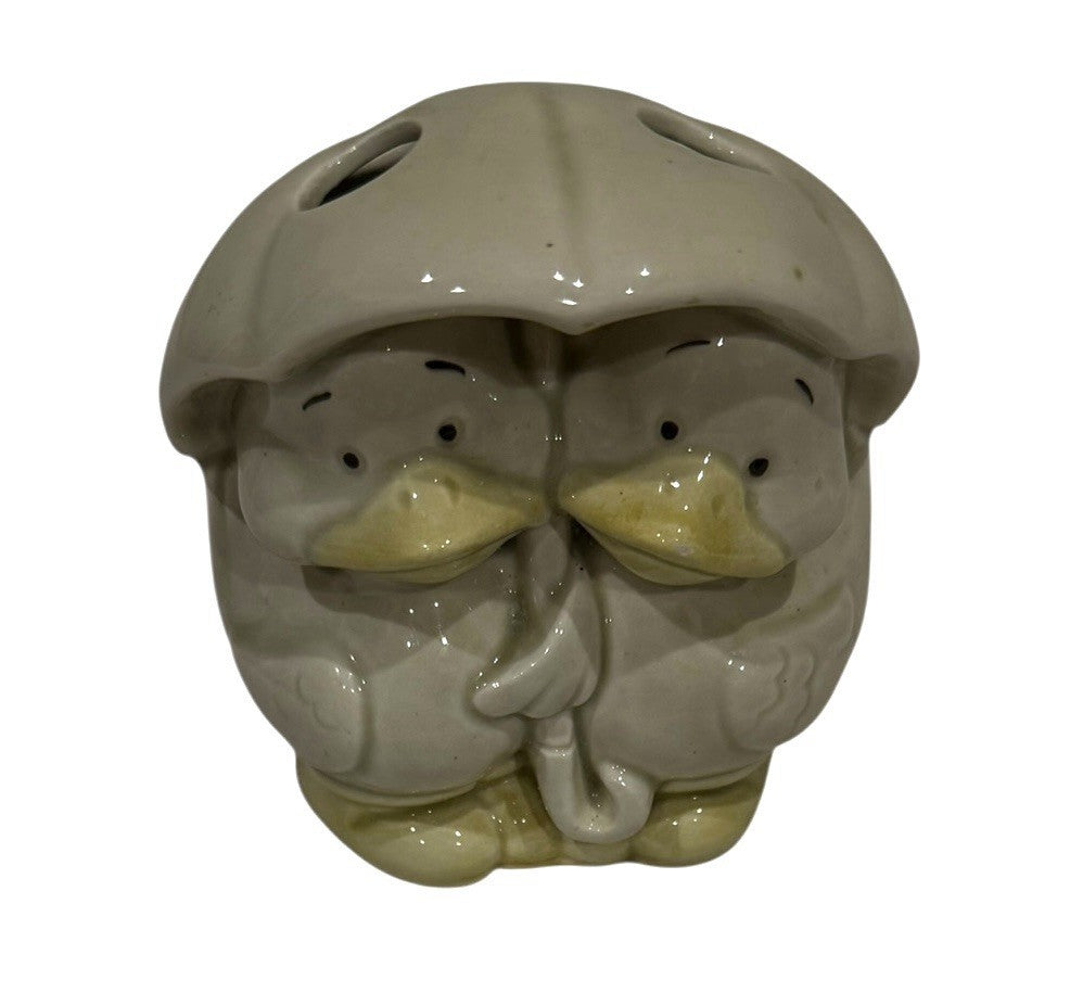 Vintage Andre Richard Japan Porcelain Ducks Under Umbrella Toothbrush Holder