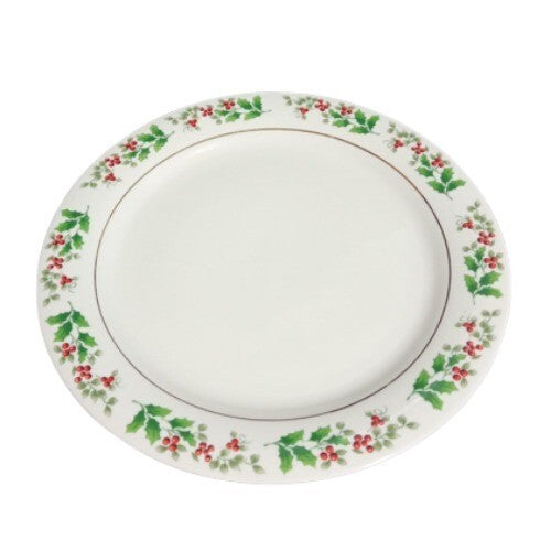Gibson Everyday CHRISTMAS CHARM  4-Dinner Plates 9 5/8" D Holly Berry Charm
