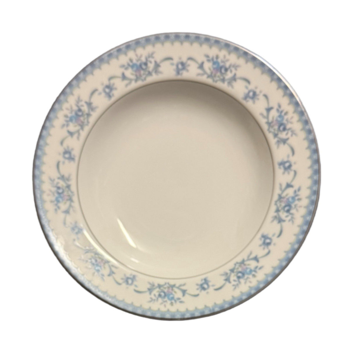 Sango Japan CAHILL 334 Diplomat Set of 2 Rim Soup Bowls Blue Floral Vintage