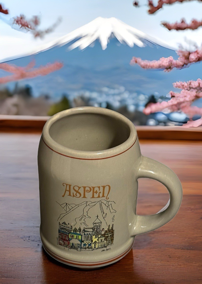 Vintage ASPEN Beer Stein Tankard Mug by Jim Ford Collectible Pottery