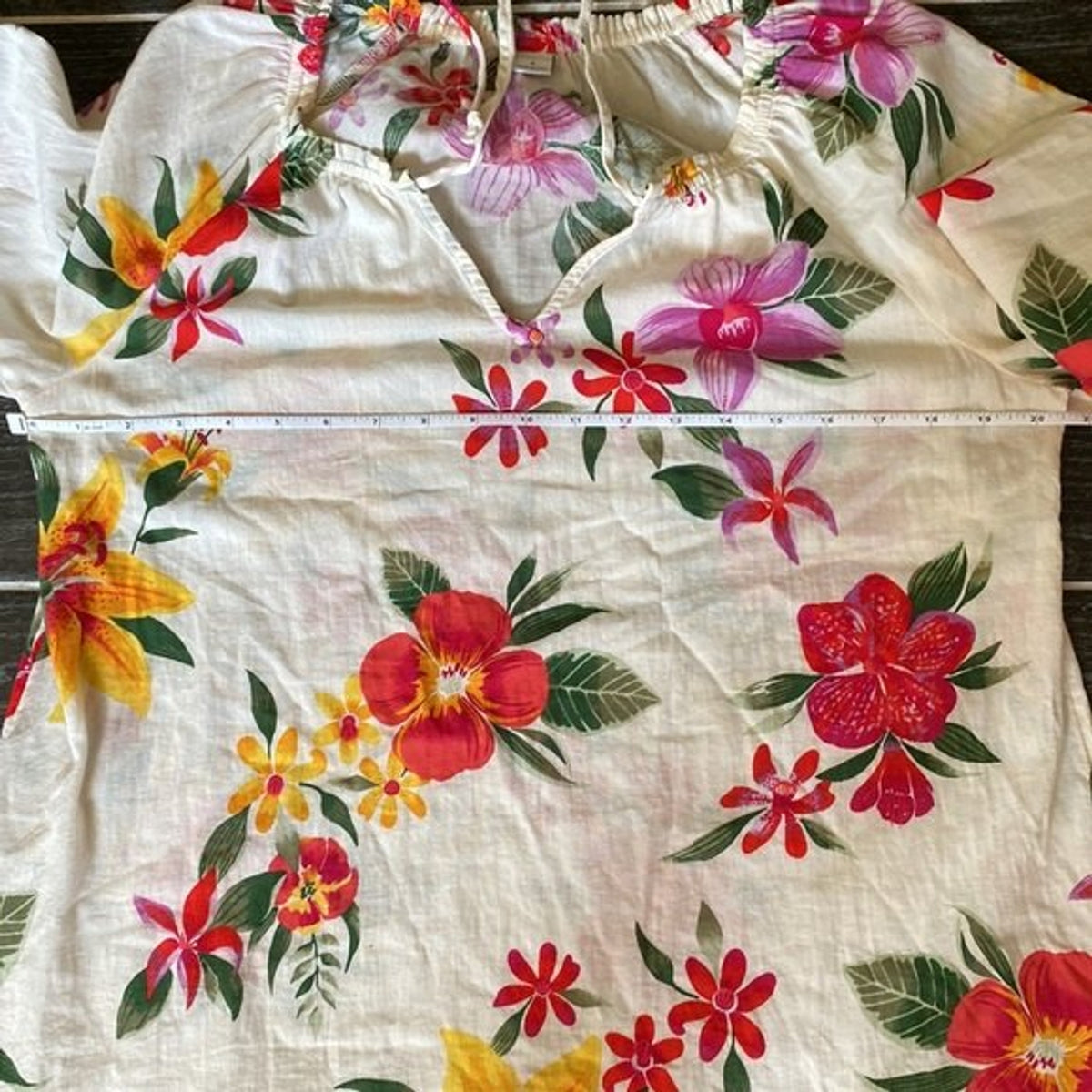Old Navy Blouse Small Floral Woman Relax Fit Cotton Long Sleeves