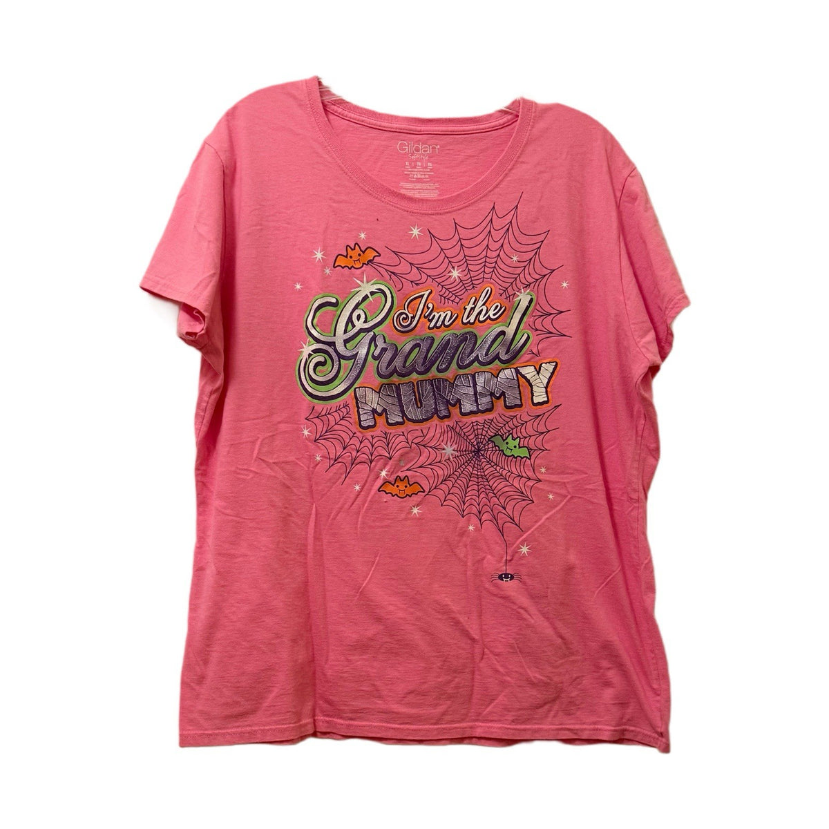 Gildan Softstyle XL Pink Tee I’m the Grand Mummy Halloween Funny Shirt