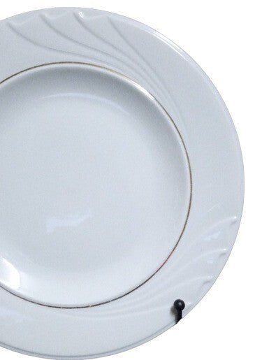 Gibson GOLDEN EMBRACE Dinner Plate 9 ¾” D Gold Ring Curves On Rim