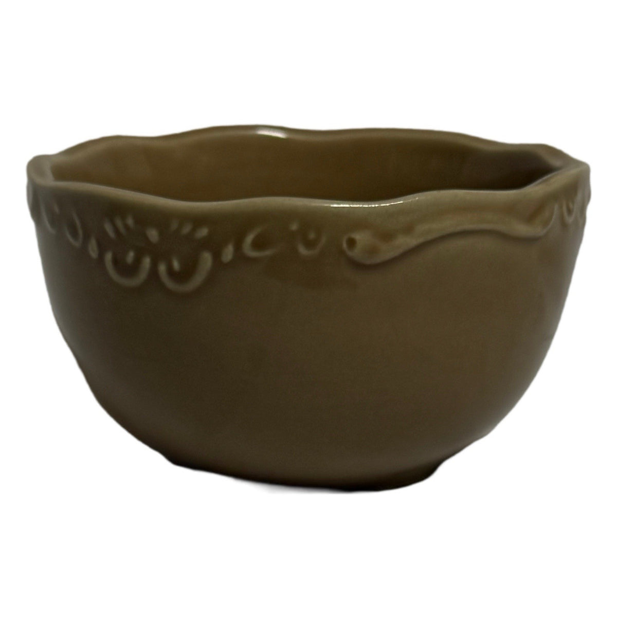 Casa Cristina Taupe Scalloped Bowls Set of 7 – 4.5”W x 3.5”H Stoneware Rustic