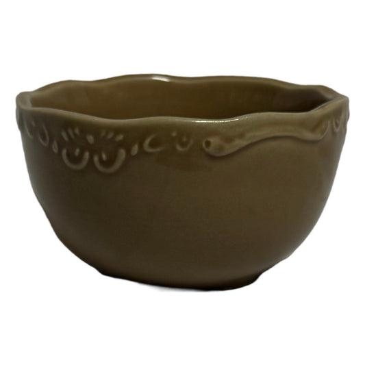 Casa Cristina Taupe Scalloped Bowls Set of 7 – 4.5”W x 3.5”H Stoneware Rustic
