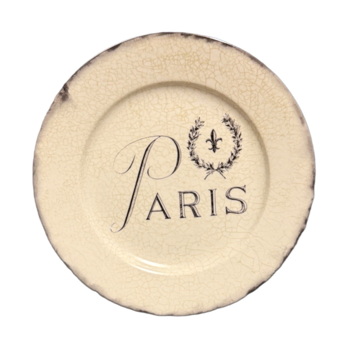 Santa Barbara Marco Fabiano Paris Plates Set of 4 Eiffel Arc Fleur 8.25” Decor