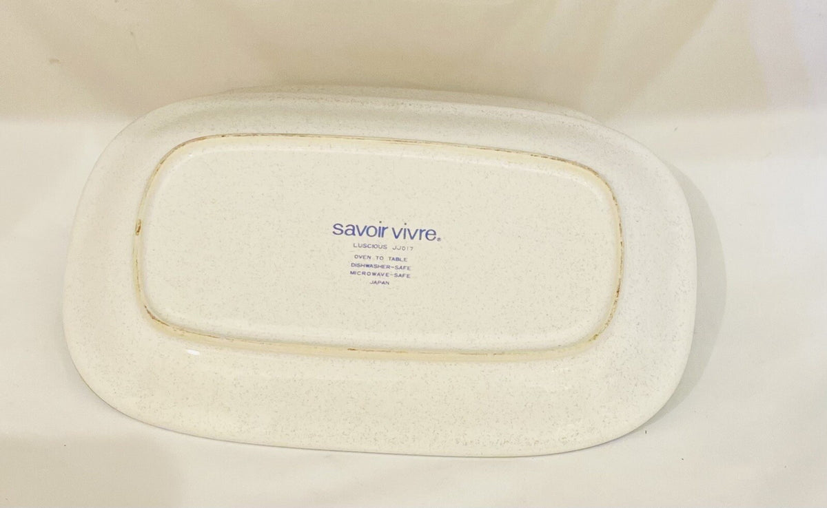 Savoir Vivre "LUSCIOUS" Covered Ceramic Butter Dish Japan JJ017 Oven To Table