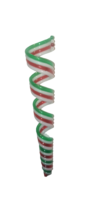 Christmas Tree Ornaments Red White Green Mint Candy Spiral Green Icicle Hanging