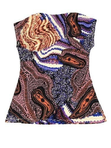 Anthropologie By One September T-Shirt Print Colorful Tee Embroidered Top S