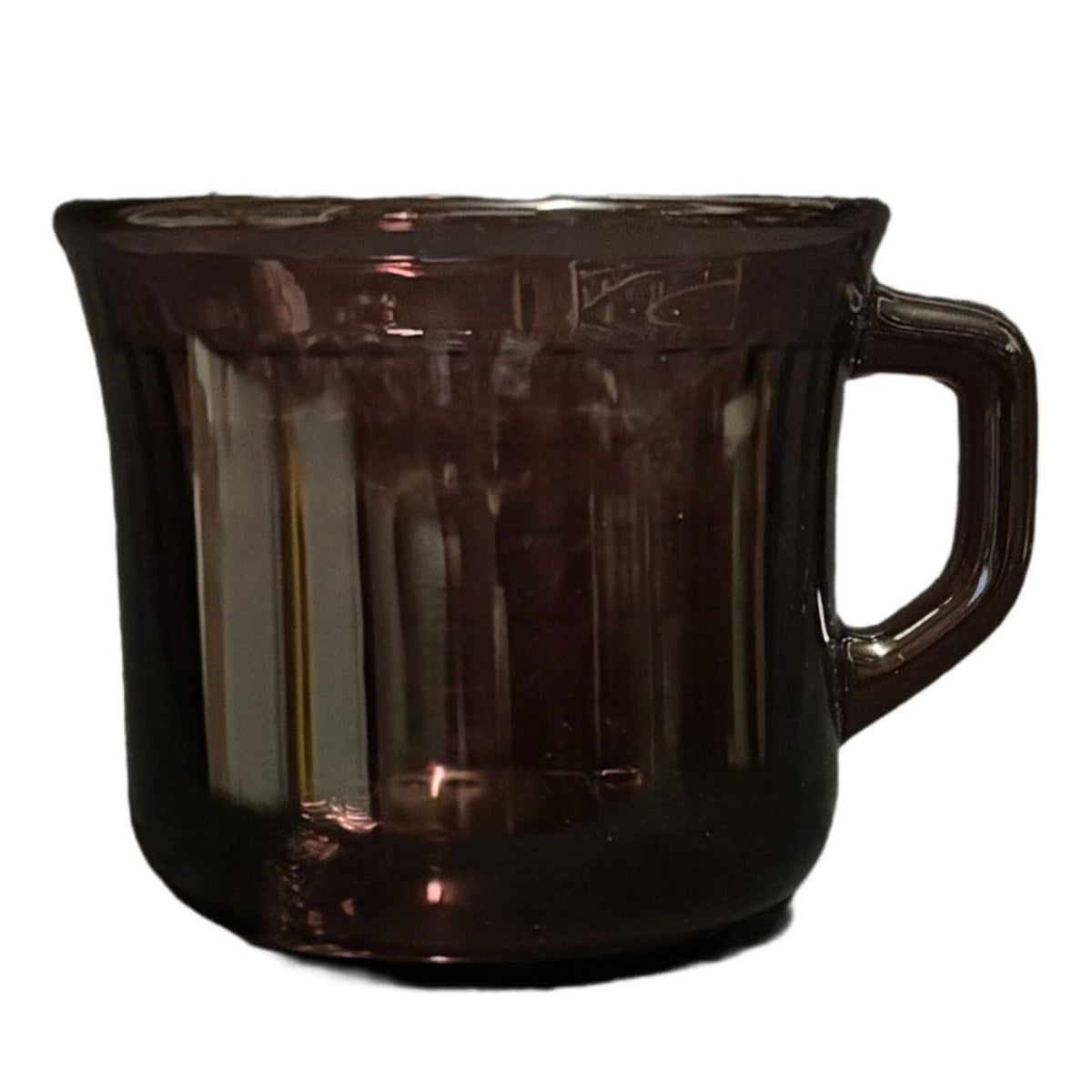 Vintage FORTE CRISA 4 Glass Cups Mexico Amethyst Purple Coffee Tea Mugs