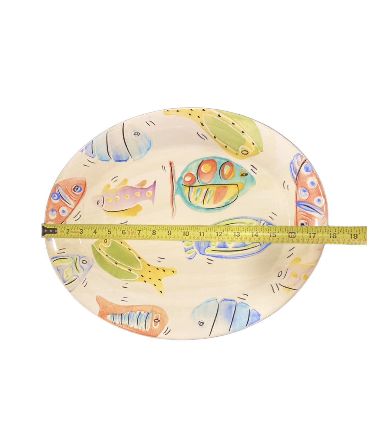 Antica Fornace Italy Oval Fish Platter Ceramic Hand painted Tray Da Tavola